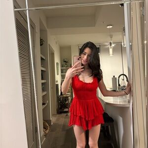 Princess Polly Bright Red Ruffle Dress